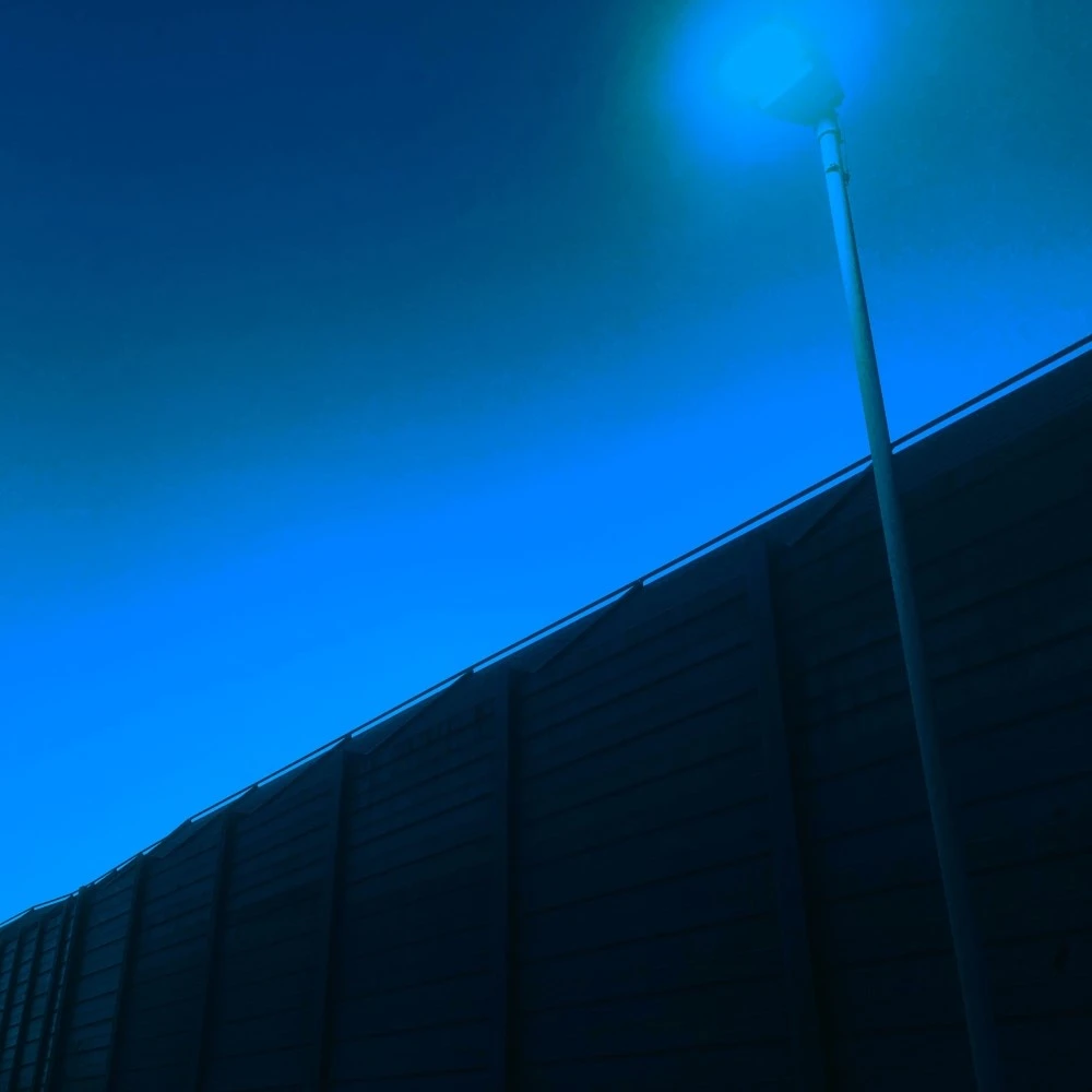 Blue light bedroom